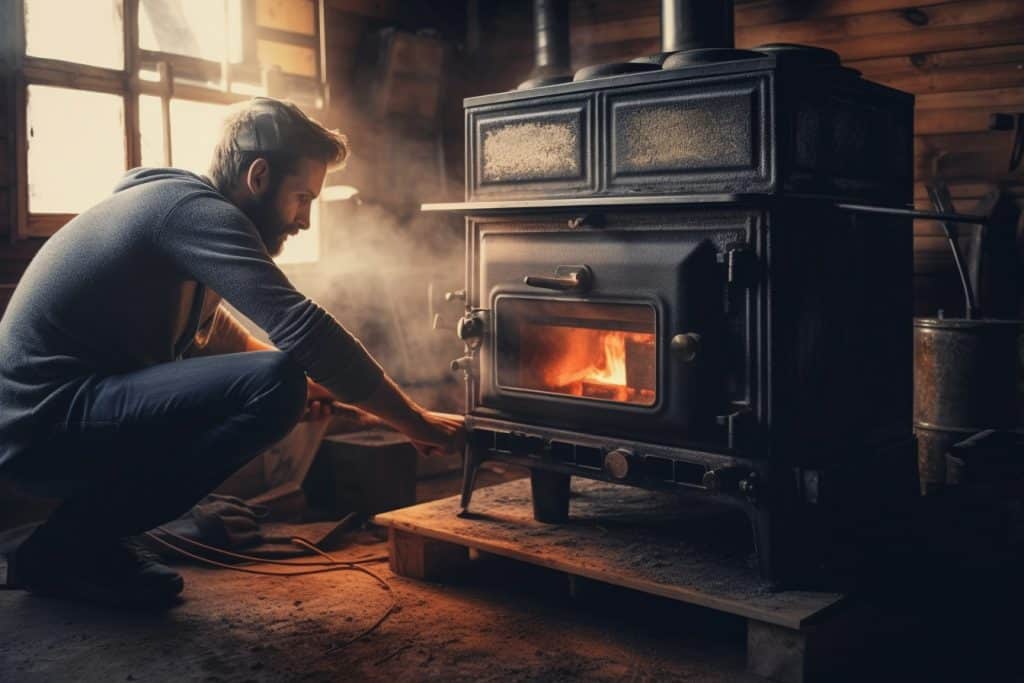Le ramonage d’un poêle à bois